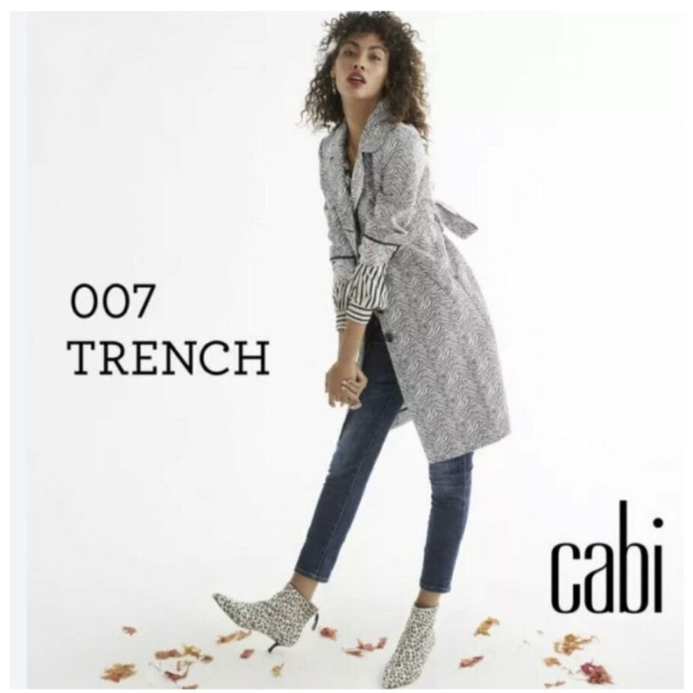 Cabi Womens 007 Trench Coat Black And White Zebra 4034 Choose Size XS